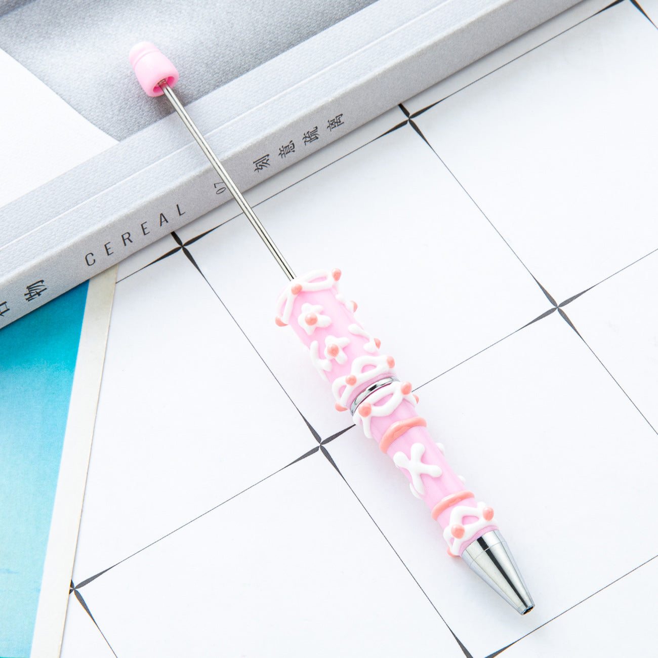 Wholesale Creative cream glue hand-painted beaded pen diy hand-painted oil ball point pen Macaron cream cute pen